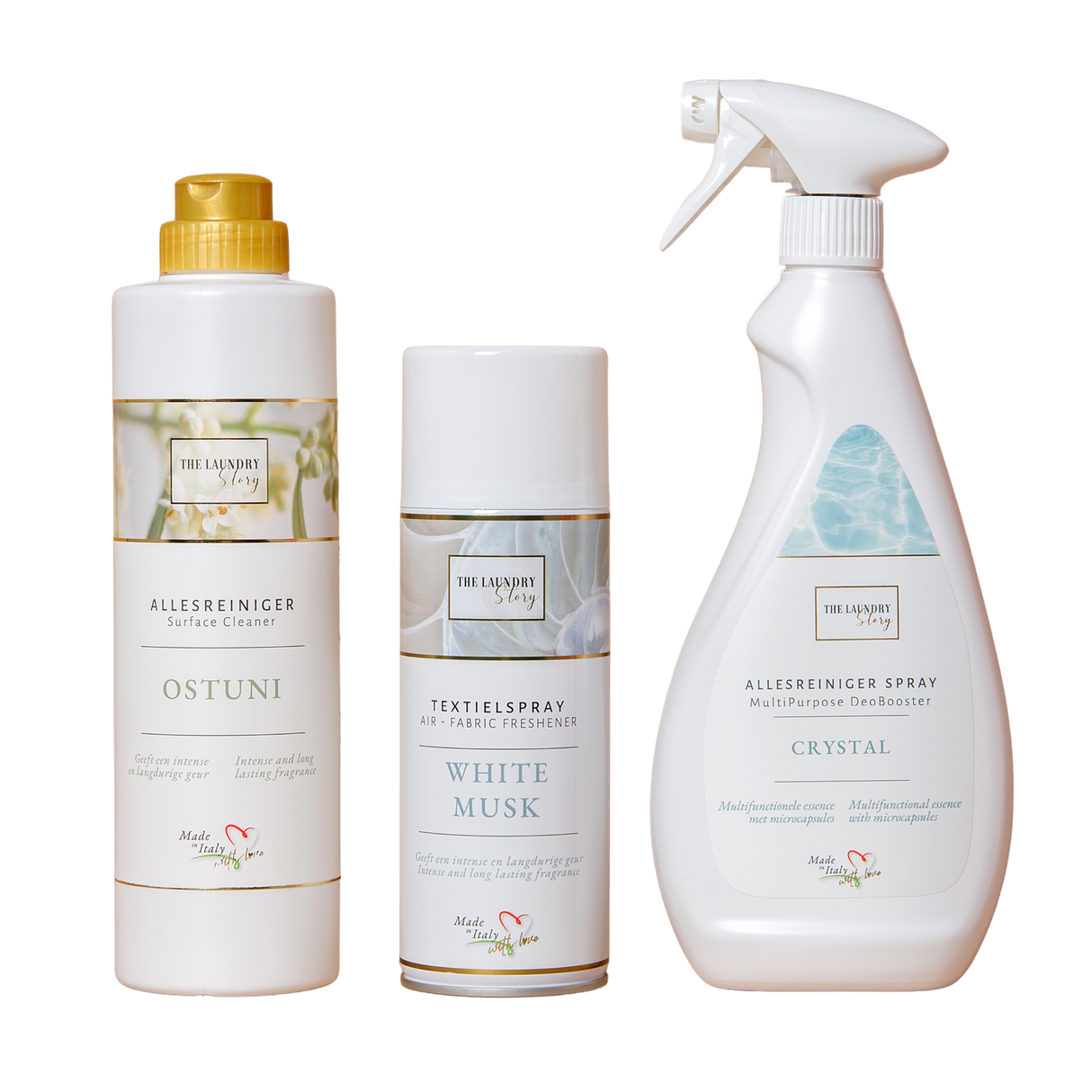 Allesreiniger gel, spray en textielspray